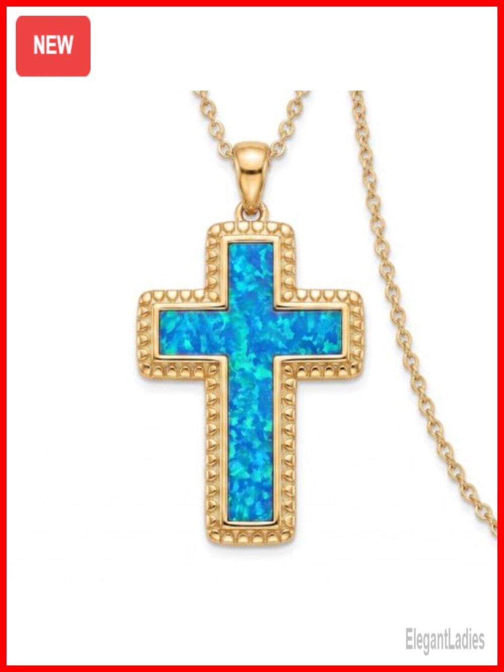 14K Gold Plated Cross Necklace 18 Inch Adjustable Pendant